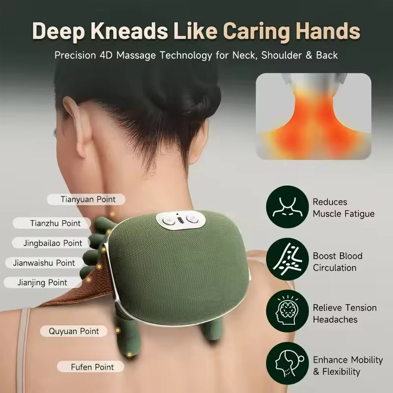HealCurve Electric 4D Neck & Back Massager – Pain & Muscle Relief